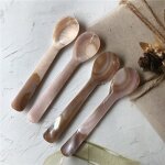 Lot de 4 cuill�res � caviar en nacre v�ritable et classique fabriqu�es � la main i cuill�re � ?ufs nacre ...