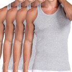 Lot de 4 d�bardeur homme sans manche stretch coton couleur unie sport col rond