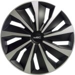 Lot de 4 enjoliveurs 16 pouces - wrc - bicolor noir & carbon style - facile a installer
