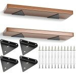 Lot de 4 equerre etagere murale - 8cm supports d�tag�re triangle invisible - hykjside - pour �tag�res ...