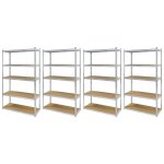Lot de 4 �tag�res m�tal xxl grand mod�le - hauteur 2m20 largeur 1m20 - charges tr�s lourdes - 5 plateaux ...