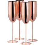 Fltes  champagne - netboat - lot de 4 - acier inoxydable - 280 ml - rose gold - incassables
