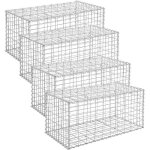 Lot de 4 gabions 100 x 50 x 50 cm m�talliques d�co jardin cl�ture d�corative jardini�re parterre songmics ...