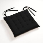 Galettes de chaises - noir - 40 x 40 cm - 100% coton - lot de 4 - intérieur Galettes de chaises - noir - 40 x 40 cm - 100% coton - lot de 4 - intérieur