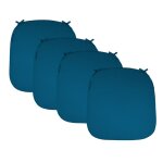 Lot de 4 galettes coussins dhoussables pour chaise - bleu azur - linxor
