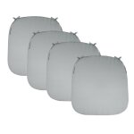 Lot de 4 galettes coussins dhoussables pour chaise - gris clair - linxor