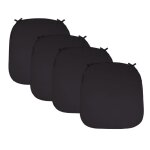Lot de 4 galettes coussins dhoussables pour chaise - gris fonc - linxor