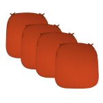 Lot de 4 galettes coussins déhoussables pour chaise - terracotta - linxor Lot de 4 galettes coussins déhoussables pour chaise - terracotta - linxor