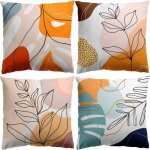 Lot de 4 housses de coussin - 40x40cm - boh�me moderne art abstrait - hykjside - super doux - pour salon ...