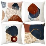 Lot de 4 housses de coussin - 40x40cm - motif g�om�trique - hykjside - coton et lin - pour maison salon ...