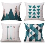 Lot de 4 housse de coussin 45x45 cm en coton et lin oiseau fleur couvre - lit taie doreiller coque carr ...