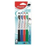 Lot de 4 marqueurs effaables  sec - maped - pour ardoises et tableaux blancs - noir bleu rouge vert ...