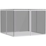Moustiquaires pour tonnelle de jardin barnum pavillon - outsunny - 3 x 4 m - lot de 4 moustiquaires zipp�es ...