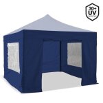 Lot de 4 murs pour barnum pliant professionnel 3 x 45 m bleu