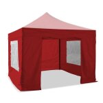 Lot de 4 murs pour tonnelle pliante 3 x 3 m ? avec fen�tres et porte ? polyester enduit pvc ? rouge