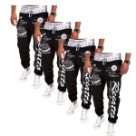 Lot de 4 pantalon de jogging hommes sport de marque luxe de imprim et baggy vtement masculin