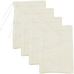 Lot de 4 petits sacs  tamine pour lait chaud th infusion  froid rutilisable pour filtrer - sacs ...