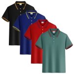 Lot de 4 polo homme t - shirt manches courtes couleur unie casual top ete respirant tissu confortable ...