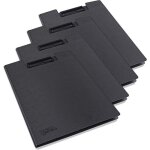 Lot de 4 porte - documents - avec rabat et clip m�tal - format a4 - noir - rapesco