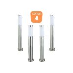 Lot de 4 potelets horoz electric - defne - 5 - inox