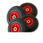 Lot de 4 roue gonflable 260 x 85 mm (3. 00 - 4) diable / chariot alsage 20 mm