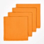 Lot de 4 serviettes de table 100% coton orange