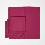 Lot de 4 serviettes de table 100% coton prune