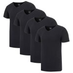 Lot de 4 t - shirt homme col v manches courtes stretch tee shirt slim fit tops d�t� couleur unie - noir ...
