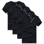 Lot de 4 t - shirt homme manches courtes col v �t� casual tee shirt top coupe droite respirant - insfity ...