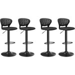 Songmics tabouret bar lot de 4 si�ge r�glable en hauteur avec dossier incurv� assise rembourr�e pivotant ...
