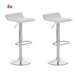 Lot de 4 tabourets de bar r�glables oobest - style simple - blanc