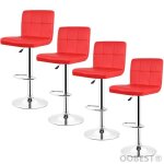Lot de 4 tabourets de bar rouge style six r�seaux de coussin - oobest