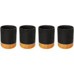 Lot de 4 tasses  caf modern wood 12cl noir