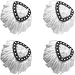 Lot de 4 t�tes de rechange pour balai � franges vileda turbo en microfibre blanc