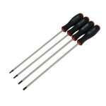 Lot de 4 tournevis torx - ct2899 - t15 / t20 / t25 / t30 - extra longs - 350mm - argent