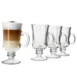 Verres  pied - mambocat - irish coffee - 4 pices - 180 ml - verre transparent