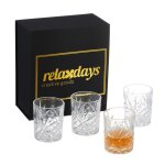 Relaxdays set de�4�verres � whisky bo�te cadeau design d�coratif accessoires bar h x d�: env. 10 x 8�cm ...