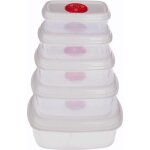 Lot de 5 botes de conservation micro - ondes 285l blanc