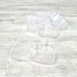 Lot 5 boites en plastique transparent forme c?ur 85 x 75 cm contenants alimentaire pour drag�es sous ...