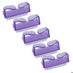 Lot de 5 brosses � ongles nettoyantes - violet - vivezen