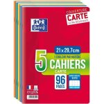 Lot 5 cahiers carte oxford agrafes a4 - 96 pages - 90g - grands carreaux seyes - 21x29. 7 cm Lot 5 cahiers carte oxford agrafes a4 - 96 pages - 90g - grands carreaux seyes - 21x29. 7 cm