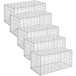 Lot de 5 gabions 100 x 50 x 50 cm m�talliques d�co jardin cl�ture d�corative jardini�re parterre songmics ...