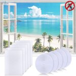 Lot de 5 moustiquaires fen�tre sans per�age 130x155cm toile moustiquaire auto - collante filet anti moustique ...