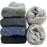 Lot de 5 paires de chaussettes dhiver pour homme chaussettes thermiques pour homme chaussettes paisses ...