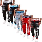 Lot de 5 pantalon de jogging hommes sport de marque luxe de imprim et baggy vtement masculin