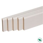 Lot de 5 plinthes bord arrondi m�dium (mdf) rev�tues blanc 2200 x 96 x 10 mm pefc 70% forestea dimensions ...