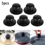 Poigne de bouton - yolistar - lot de 5 - noir - mtal et caoutchouc - diamtre 36 cm - couvercle de ...