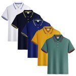 Lot de 5 polo homme t - shirt manches courtes couleur unie casual top ete respirant tissu confortable ...