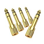 Lot 5 prise adaptateur fiche jack - 6. 35mm vers 3. 5mm - pour casque guitare ampli basse table mixage ...