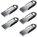 Lot de 5 sandisk cl� usb ultra flair 64gb usb 3. 0 gris